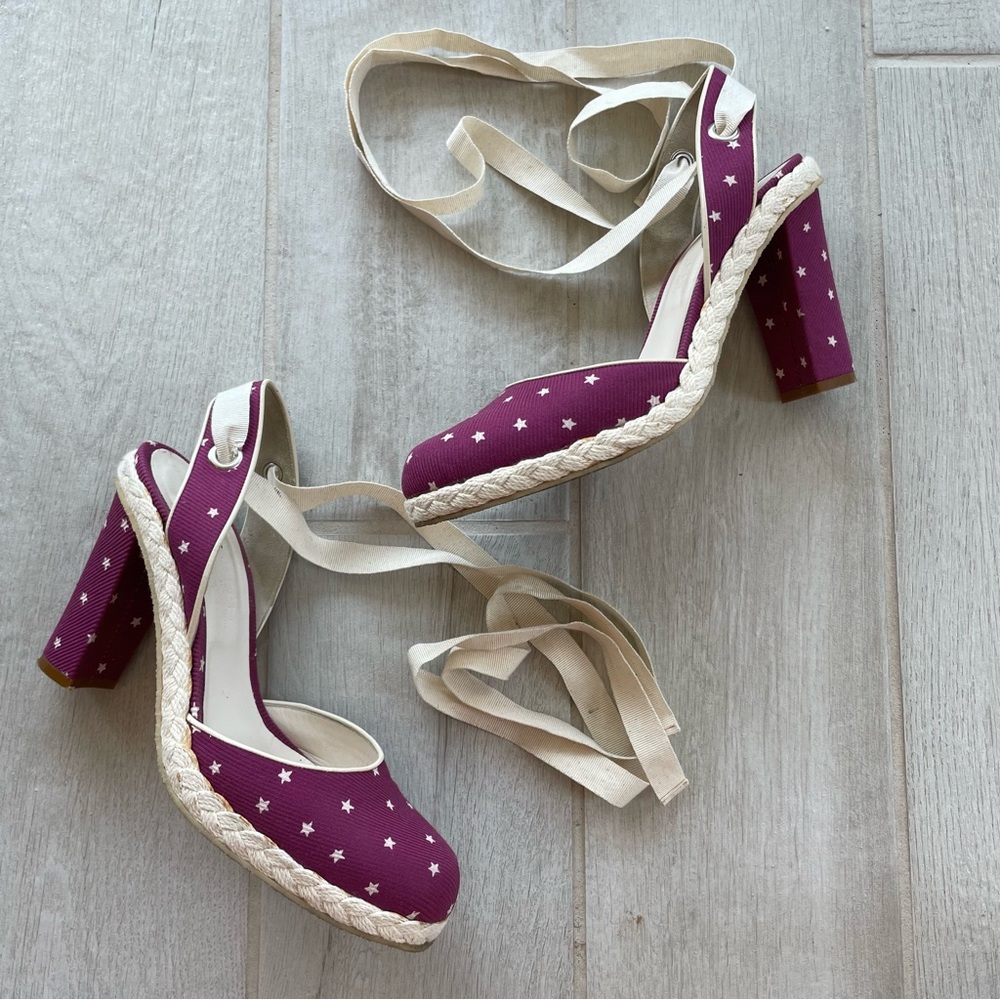 Marc Jacobs Star Pattern Strappy Espadrille Heels